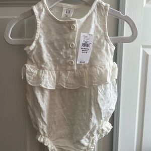 GAP Cream Eyelet Baby Romper
